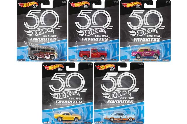 *2018 Hot Wheels 50th Favorites /'78 Dodge Li,l Red Ex/'69 Camaro/'65 Ford Galaxie*