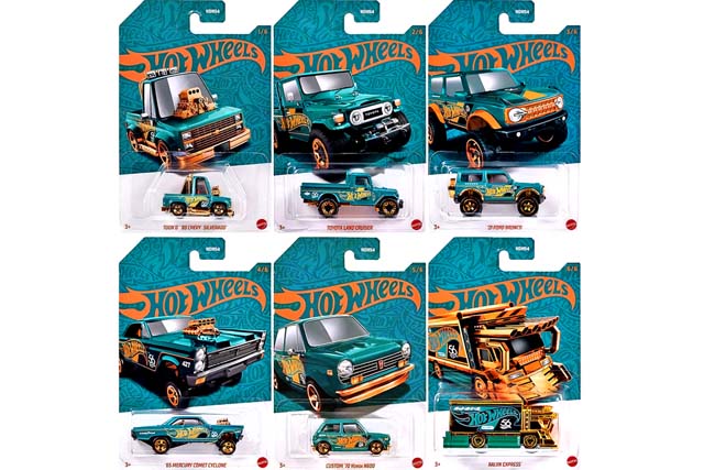 Hot Wheels 2024 Pearl & Chrome (Blue & Gold?) シリーズ Mix 1の 